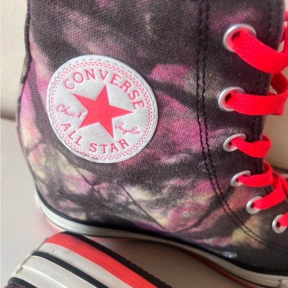 Converse High-Top Pink and Black Sneakers orthopedic heel - Picture 2 of 10